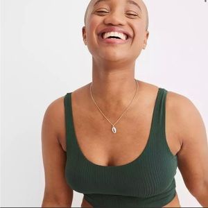 Aerie Ribbed Bralette in Green